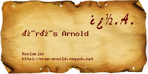 Órás Arnold névjegykártya